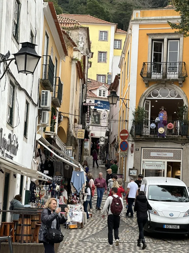 Sintra town at Sintra Mountains foothills, 30km west of Lisbon, near Atlantic